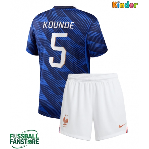 Frankreich Jules Kounde #5 Replik Heimtrikot Kinder WM 2026 Kurzarm (+ Kurze Hosen)